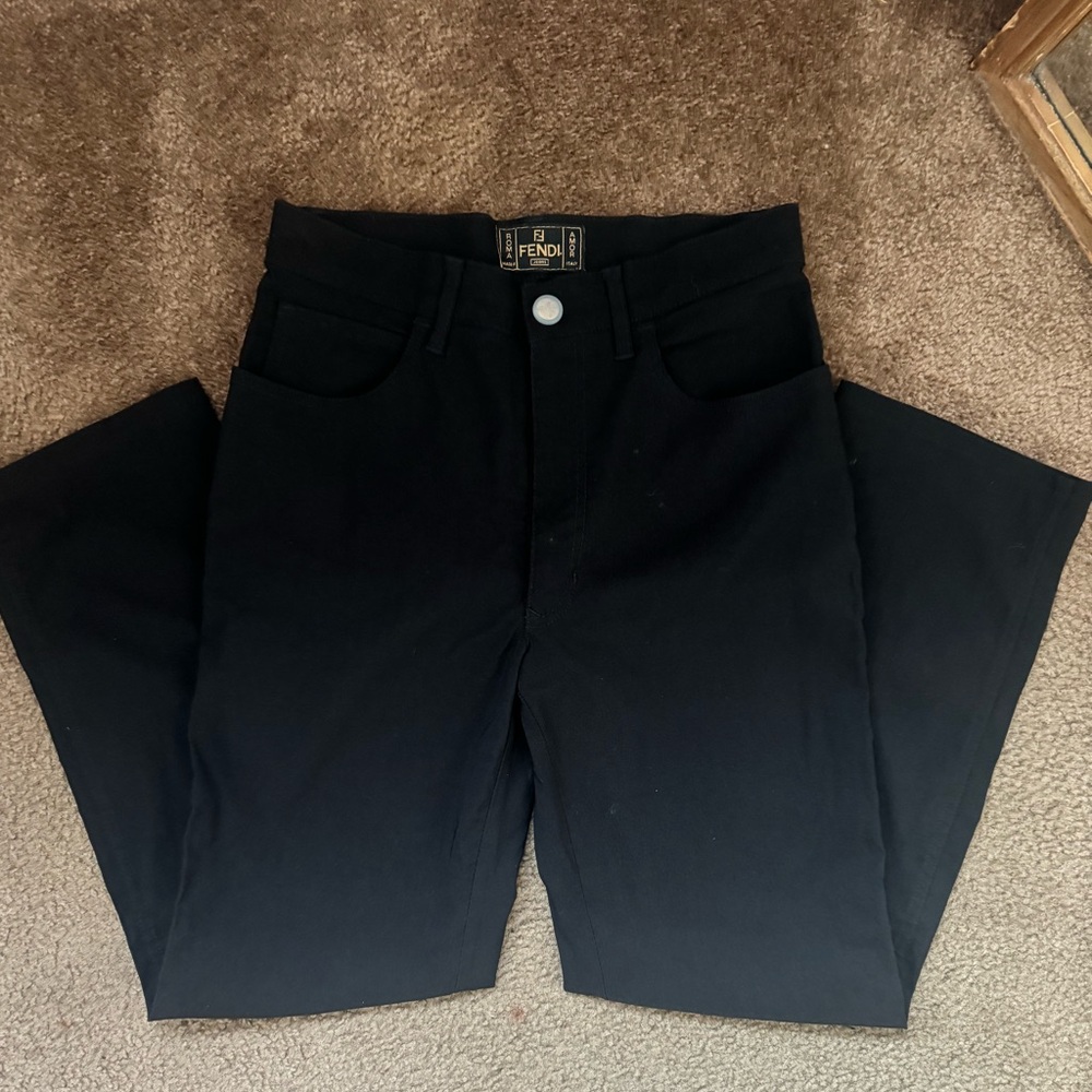 Vintage Fendi Roma Black Trousers